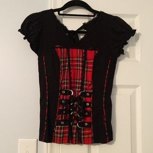 Black and Red Tripp NYC Corset Top